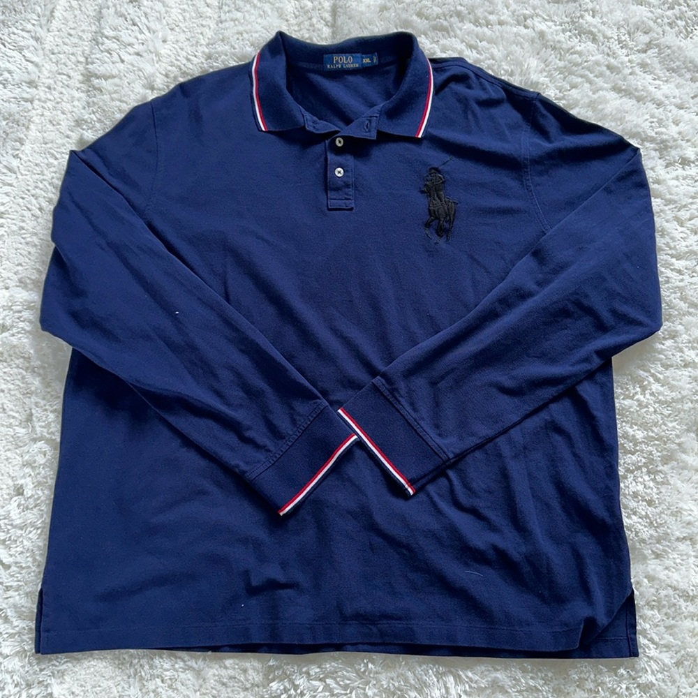Big and Tall Polo Ralph Lauren Navy Blue Long Sleeve XXL